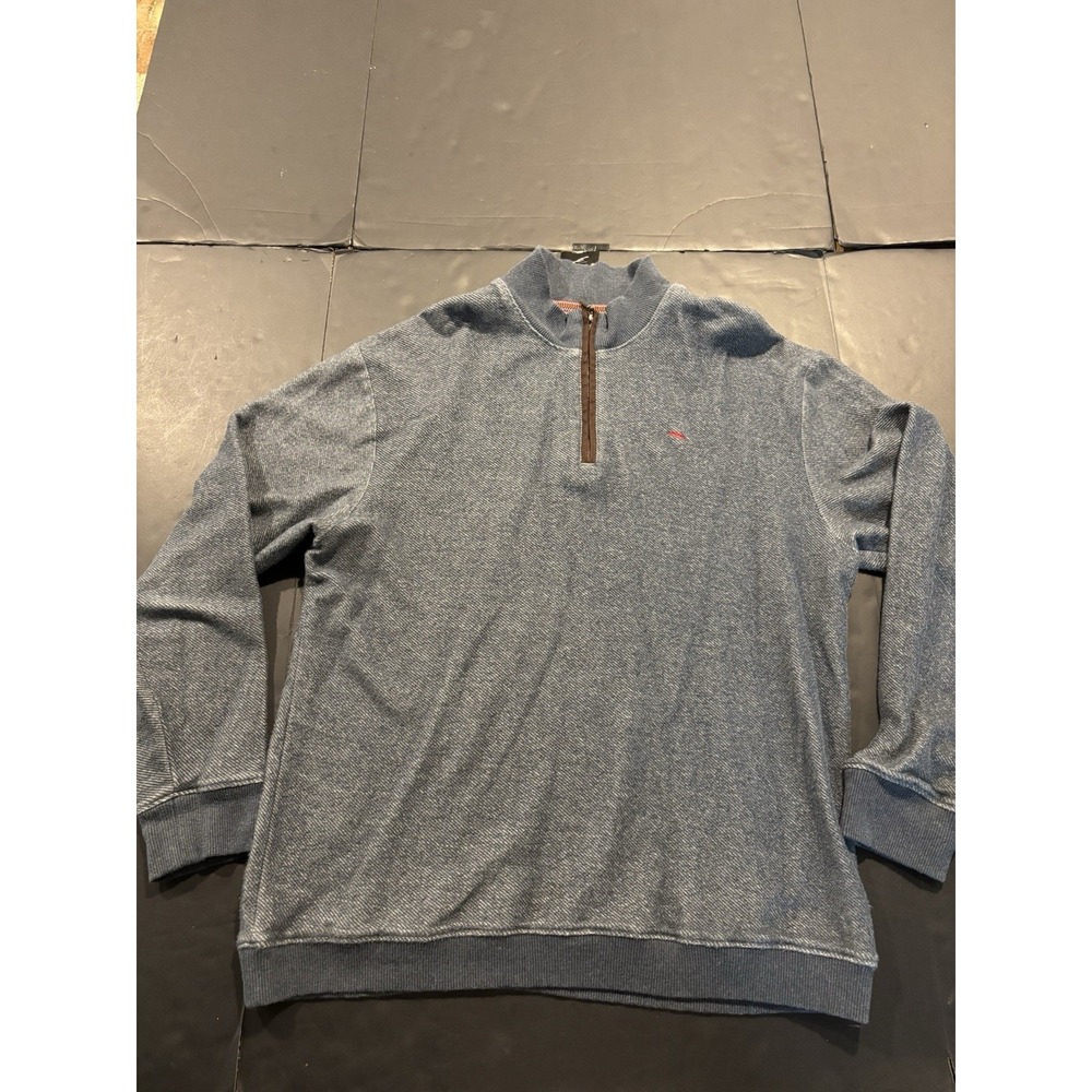 Bob Timberlake Quarter-Zip Pullover Sweater L Blue